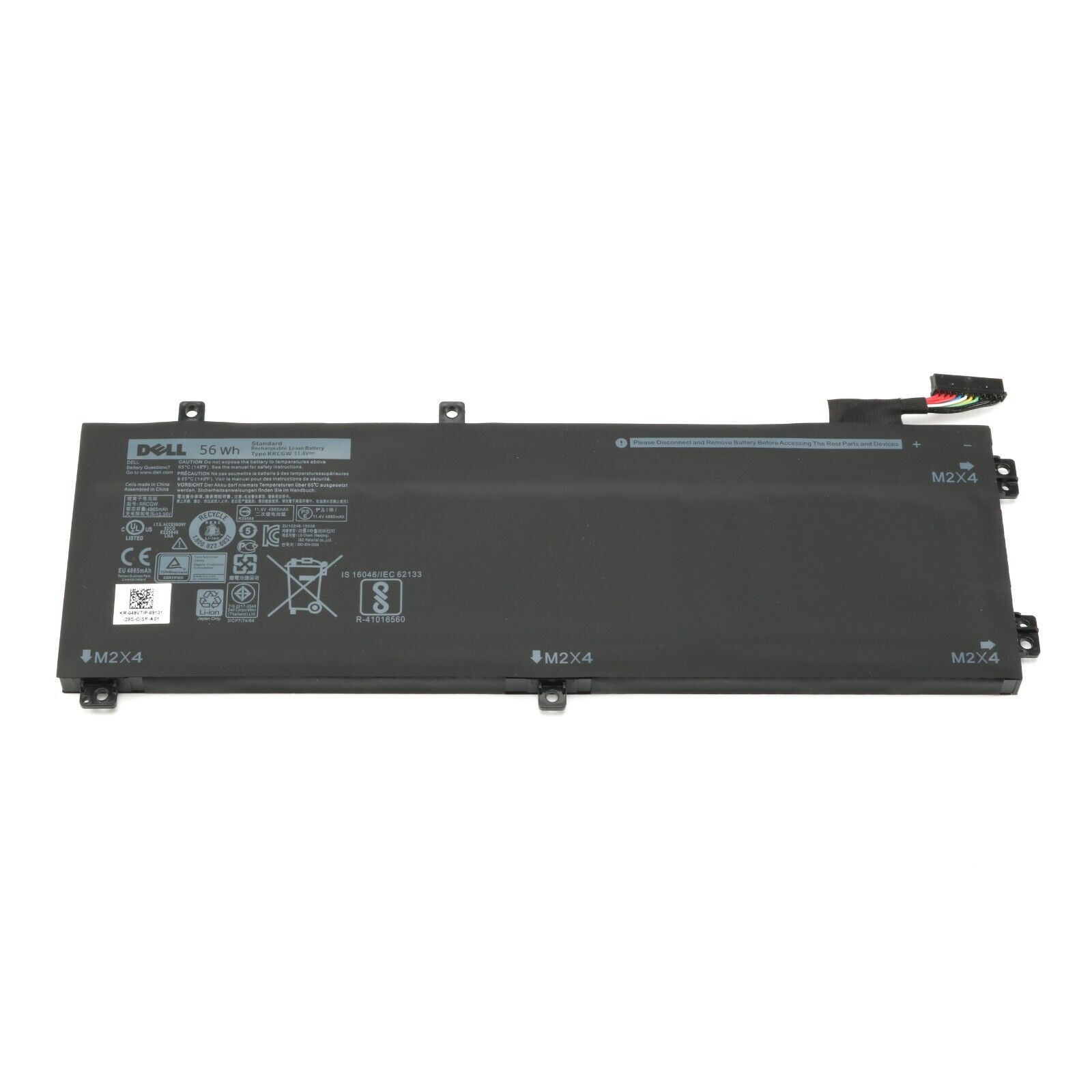 DELL RRCGW Laptop Battery For Dell XPS 15 9550 15-9550 15-9560 15-9570 Precision 15 5510 5520 5530 Series P56F P56F001 5D91C 62MJV M7R96 0RRCGW 062MJV Mobile Workstation Notebook 56Wh 11.4V 3-Cell